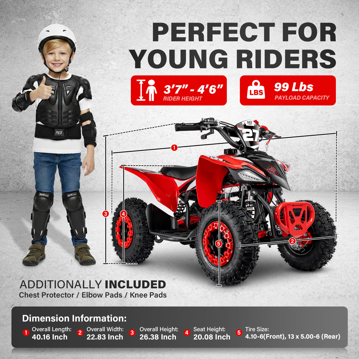 KAVO-ATV-A2 49cc 2-Stroke Gas Kids ATV